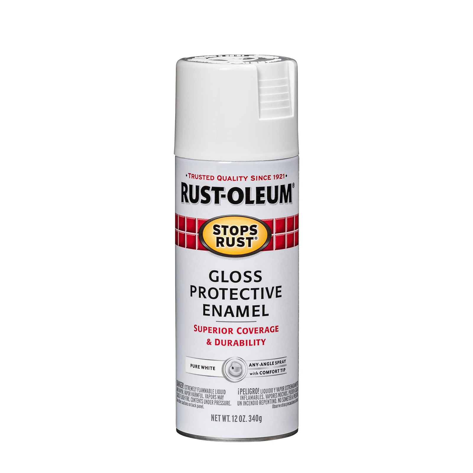 Rust-Oleum 250702 Stops Rust Spray 12 Ounce (Pack of 1), Gloss Pure White
