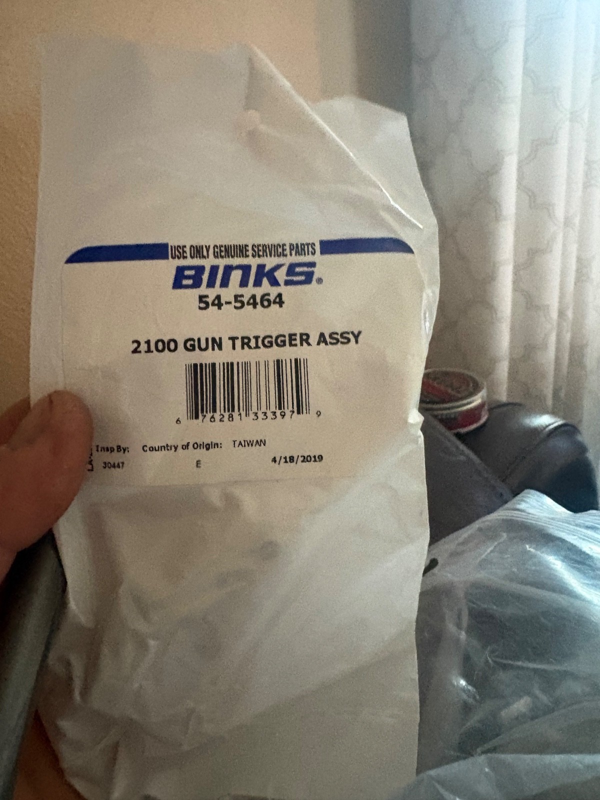 Binks 2100 Gun 2 Finger Trigger 54-5458 New OEM