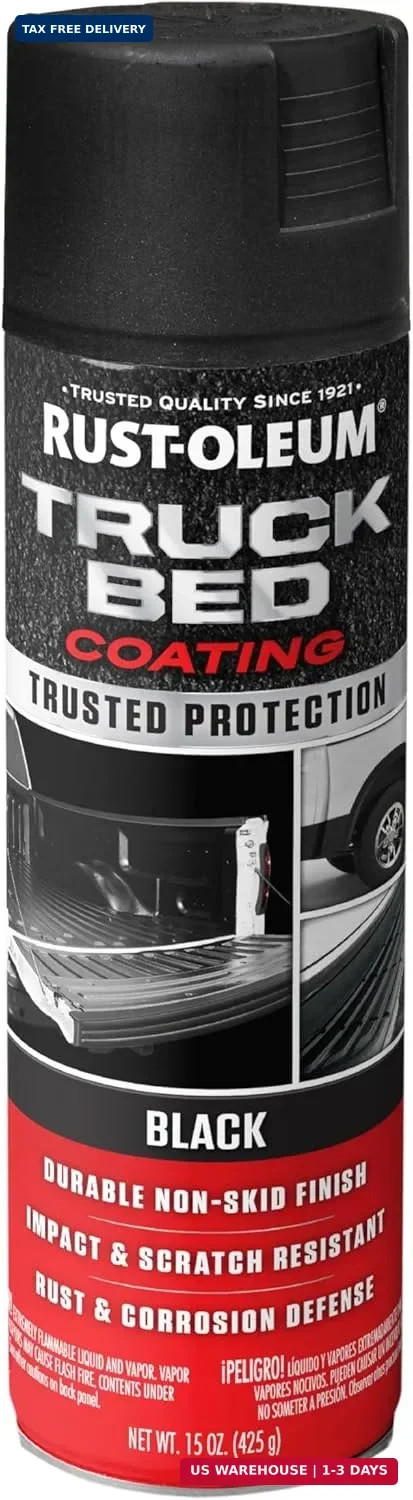 Rust-Oleum 248914 Automotive Truck Bed Coating Spray, 15 oz, Black
