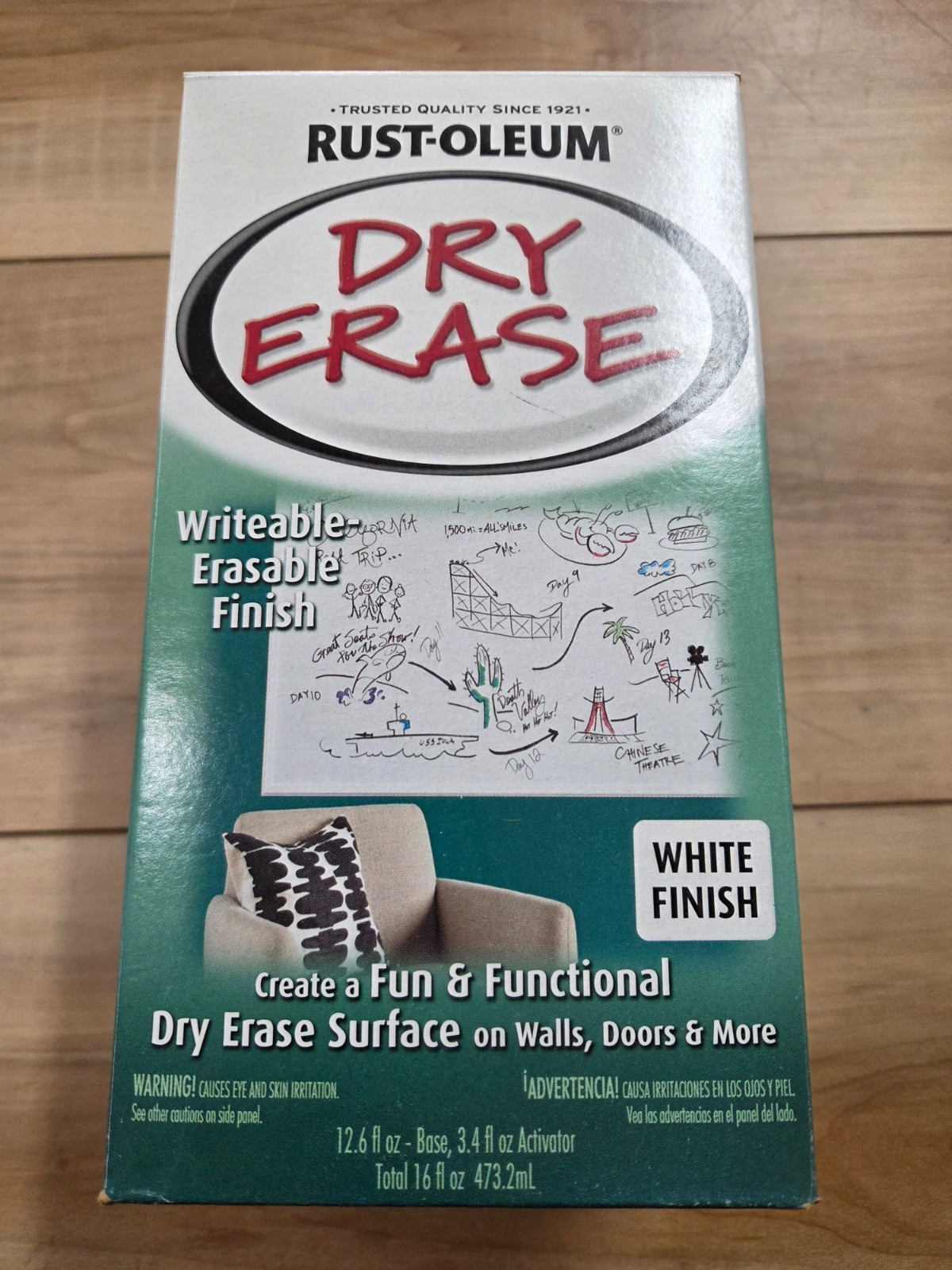 RUST-OLEUM DRY ERASE- WRITABLE/ERASABLE WHITE FINISH 16floz #241140