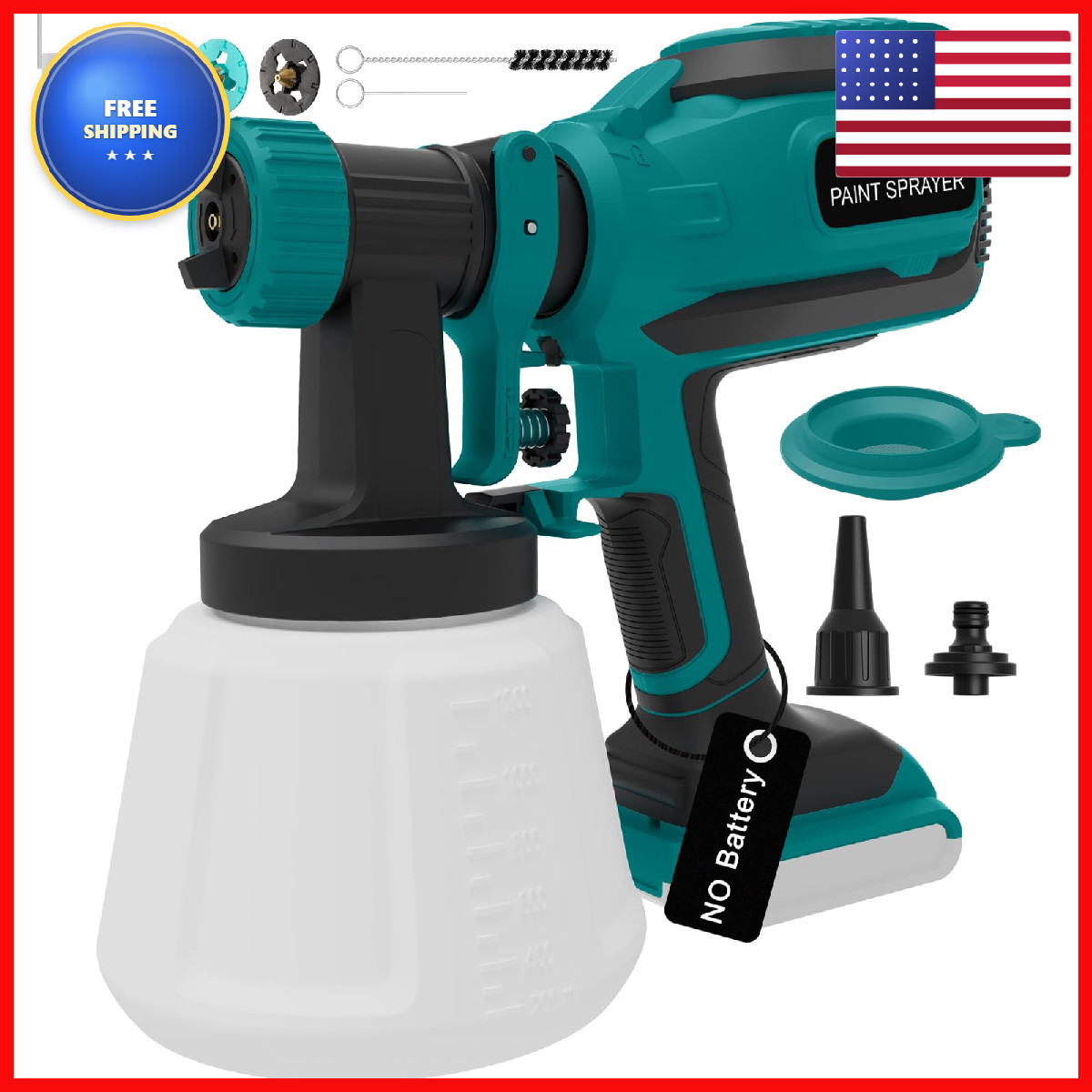 Pulendy Cordless Paint Sprayer For Dewalt 20V Battery Portable Wireless Spray