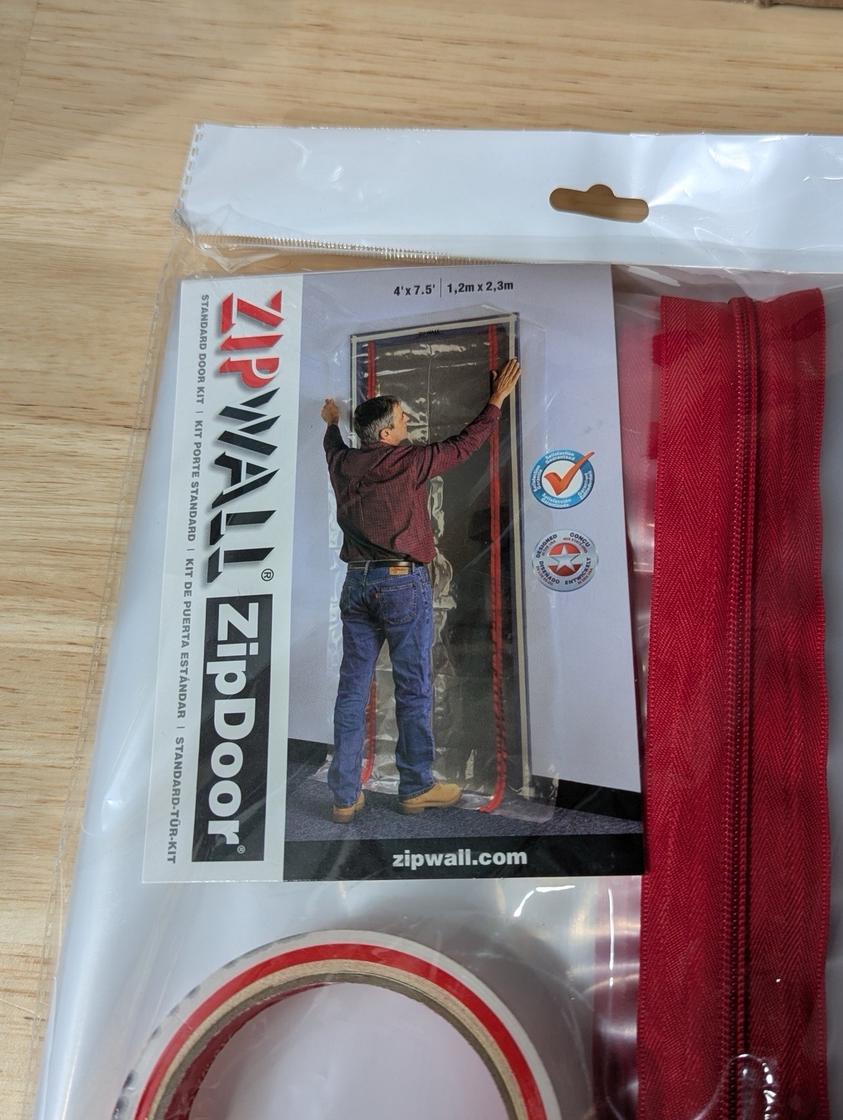 ZipWall ZipDoor Standard Door Kit Dust Barrier 4ft x 7.5ft Sealed New