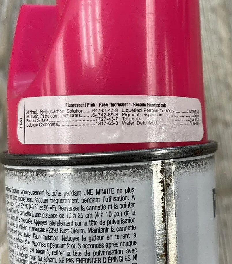 Rust-Oleum 1861838 Fluorescent Pink Inverted Marking Paint 17 oz. Lot of 2