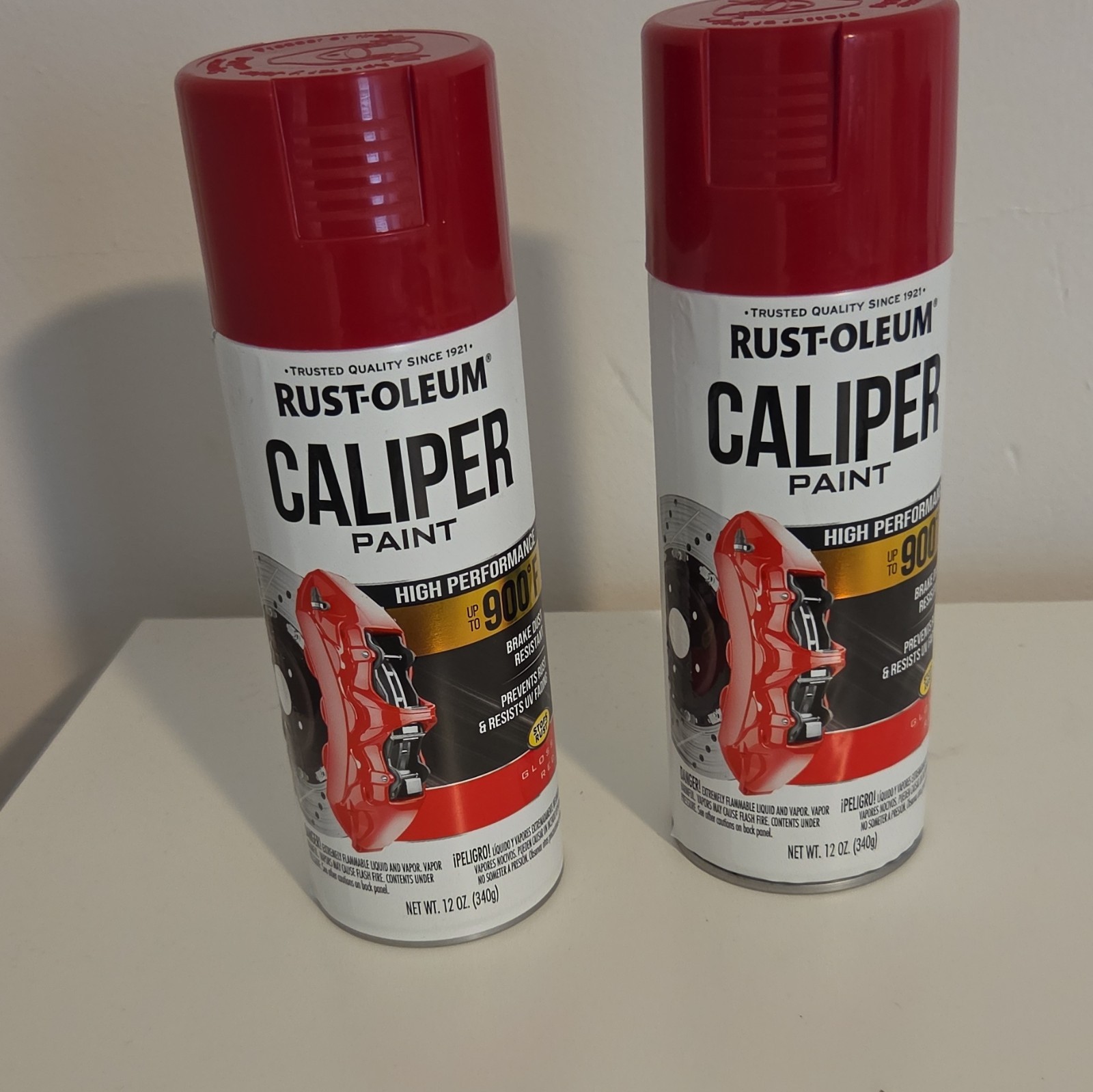 Rust-Oleum Red Caliper Paint 12 oz Aerosol Spray High Temp Rust Resistant 2ct