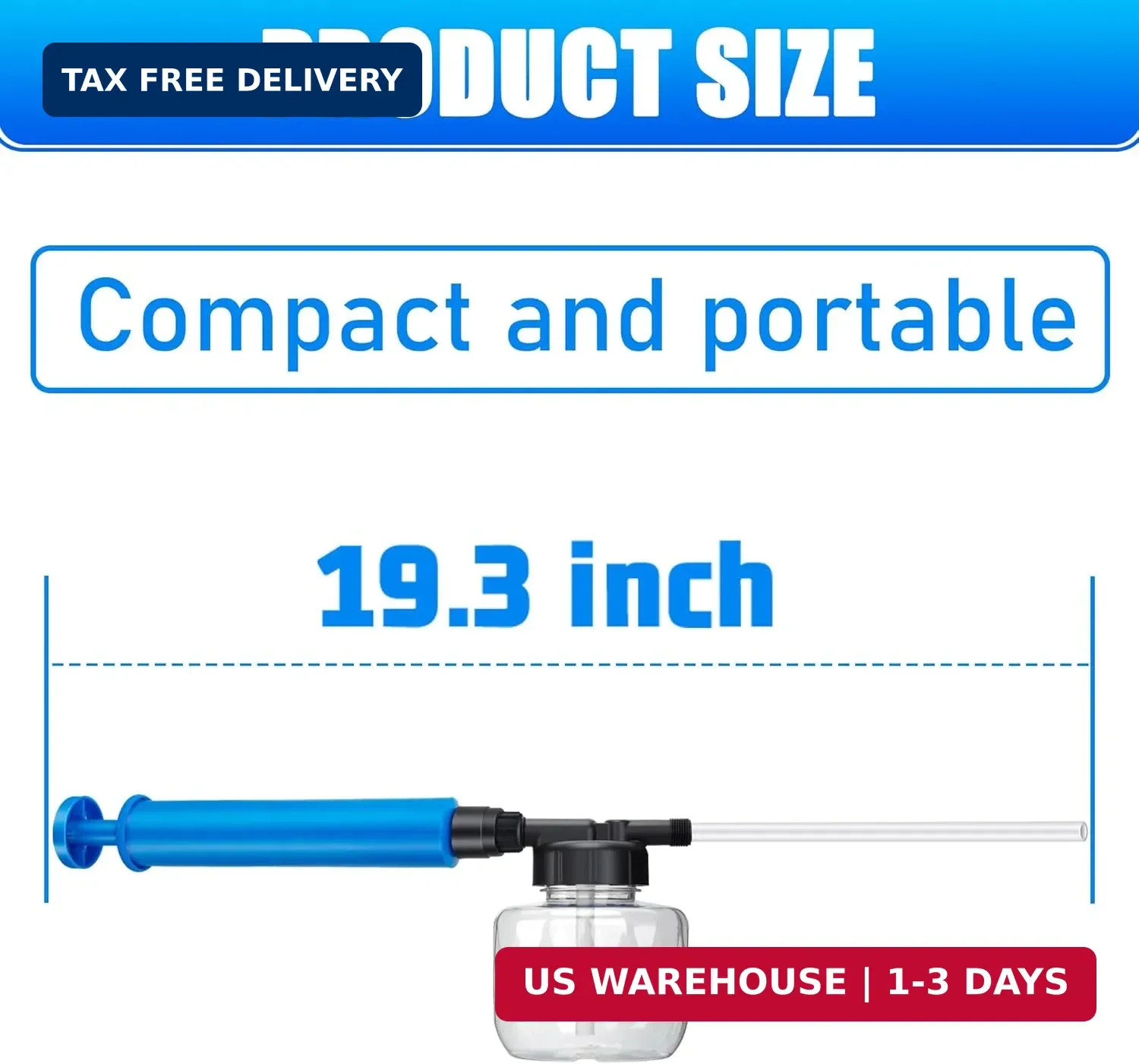 19″ Powder Duster Sprayer with Push-Pull Air Pump for Diatomaceous Earth, Delta