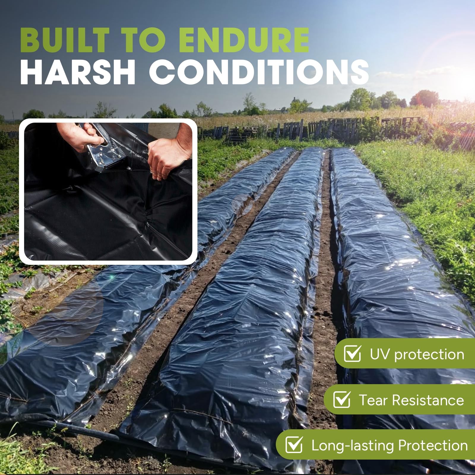 VAPLINX 10 Mil 2.5ft x 100ft Black Plastic Sheeting