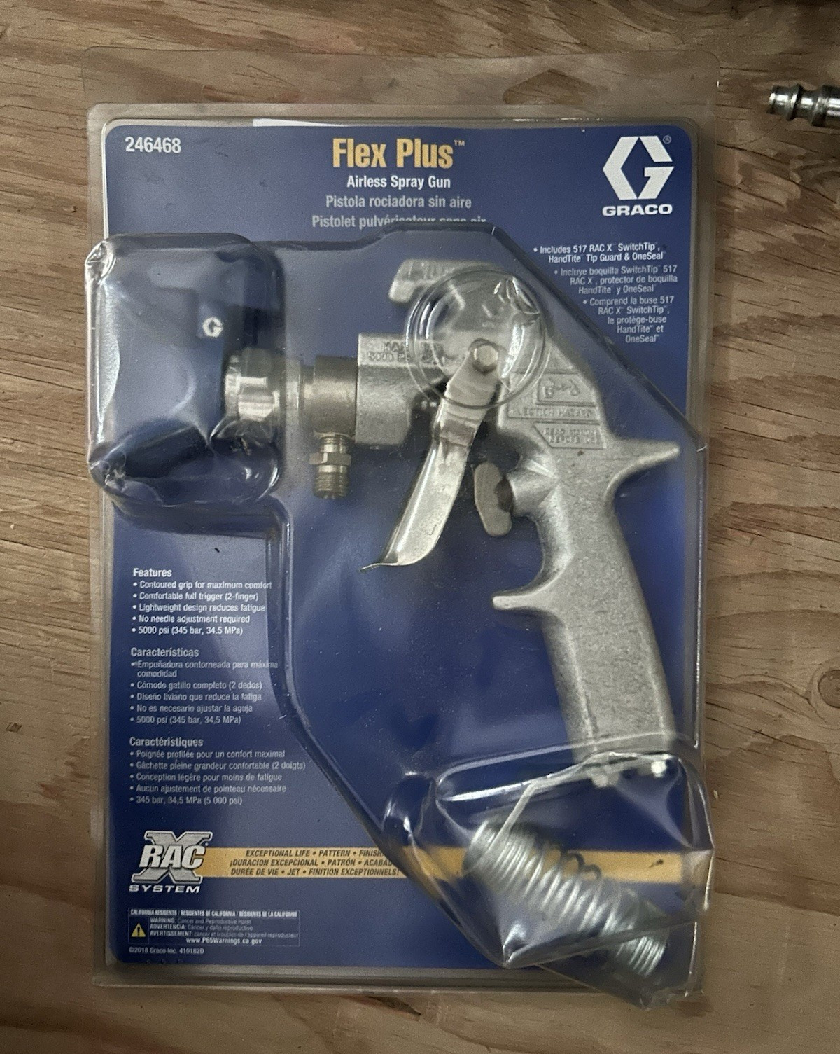 Graco Flex Plus Airless Handheld Spray Gun Adjustable Pattern, Tip 517 246468