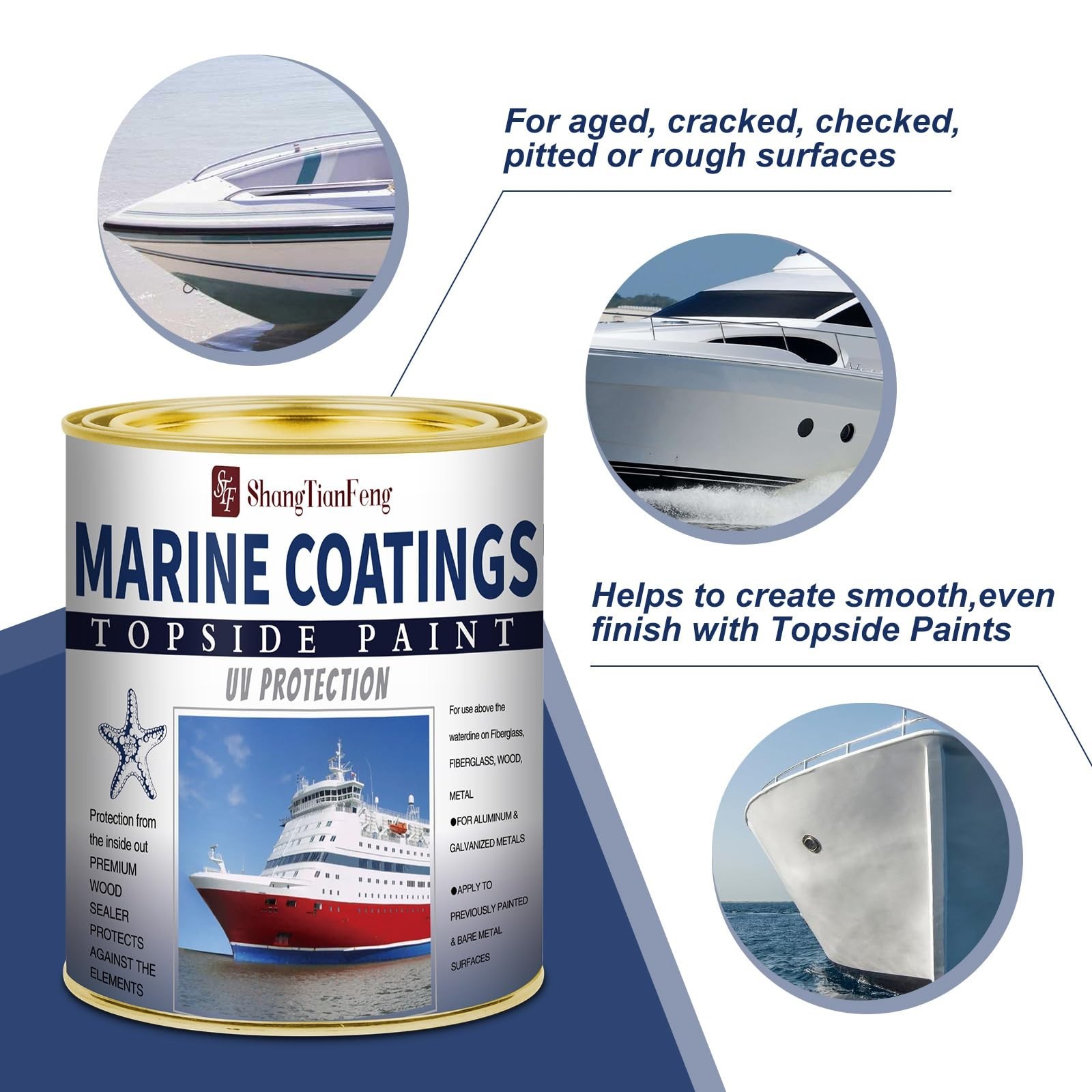 Marine Boat Paint 32oz Brilliant Navy Blue – Deck & Aluminum Boat Bottom Paint