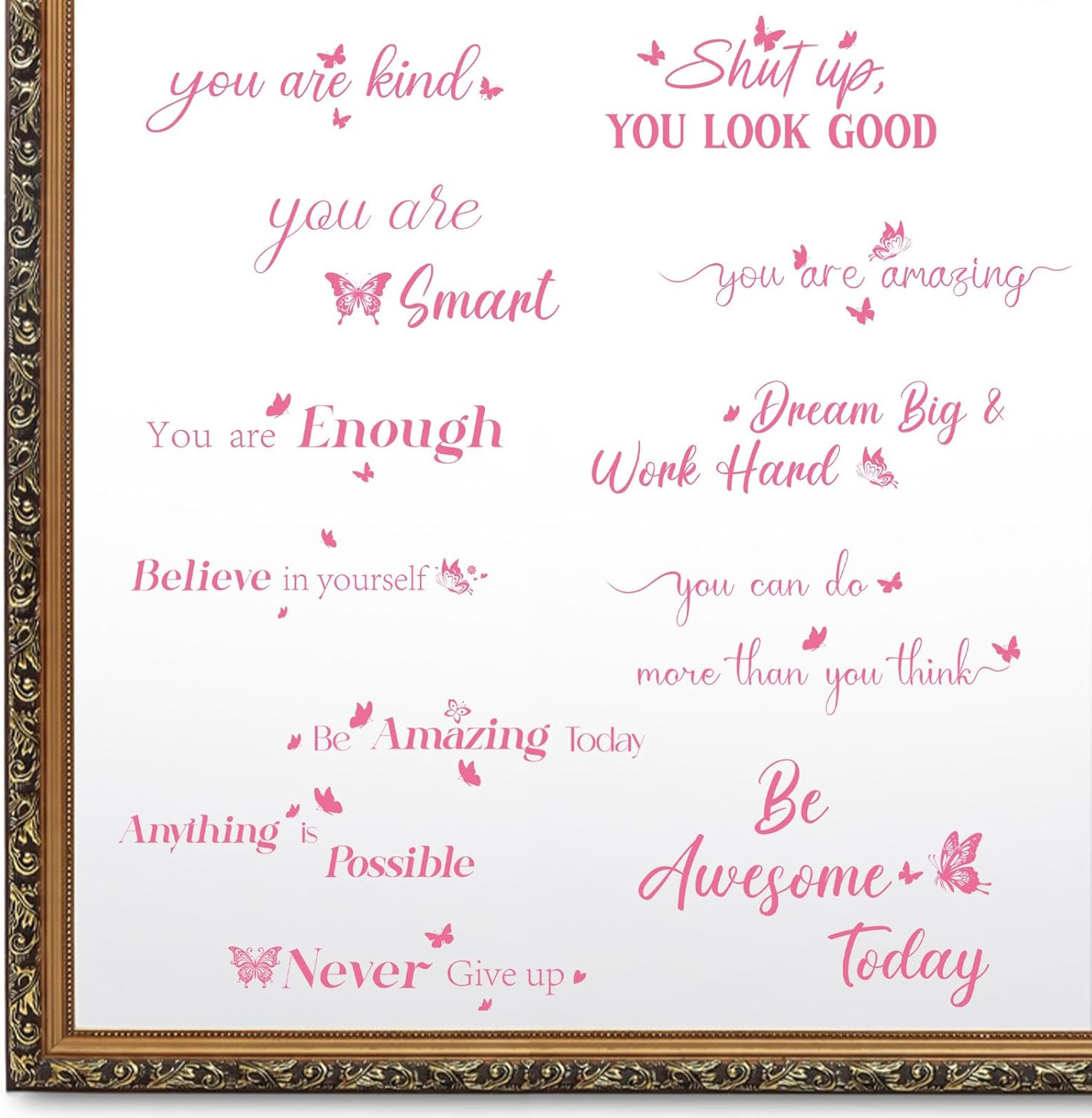 12 Pcs Inspirational Quote Mirror Decals Vinyl Positive Saying Affirmations Mirr