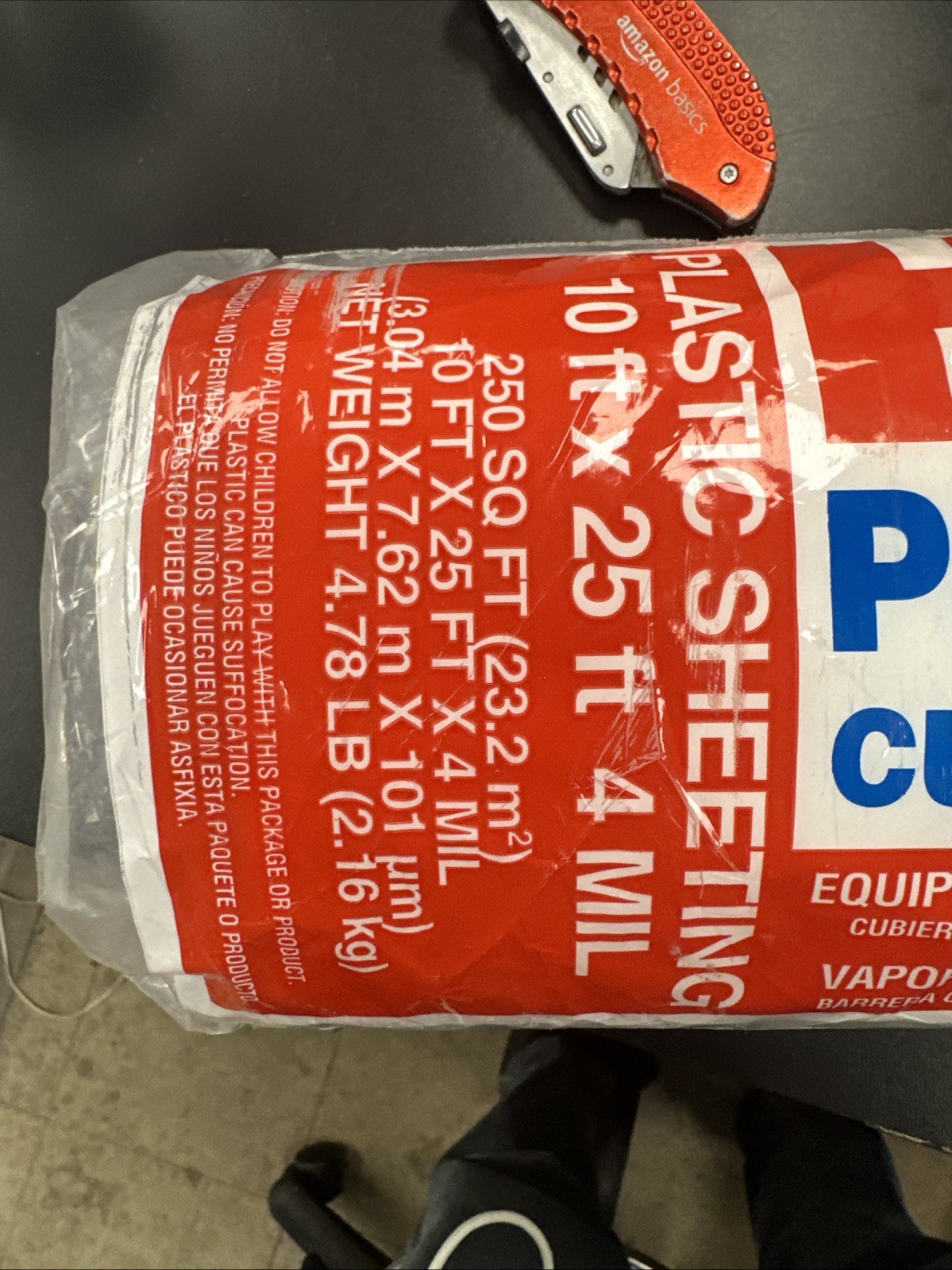 H-1. 3.5 Mil 10 ft. x 25 ft. Plastic Sheeting Clear 4 Mil Thick Poly Am 41025C