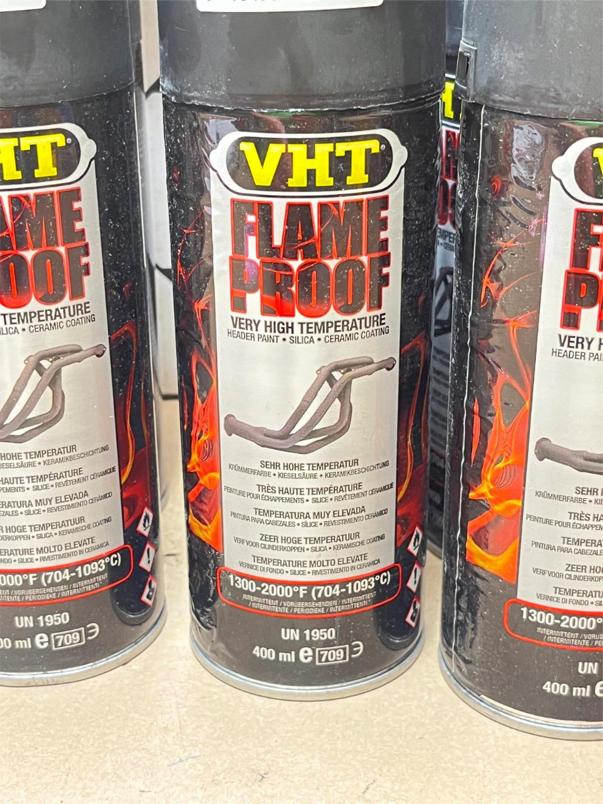 6x Pk Lot VHT Very High Temp 1300-2000ºF Header Paint Silica Ceramic Flat Black