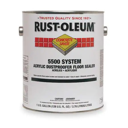 Rust-Oleum 251282 1 Gal Concrete Dustproofer Floor Sealer, Semi-Gloss Finish,