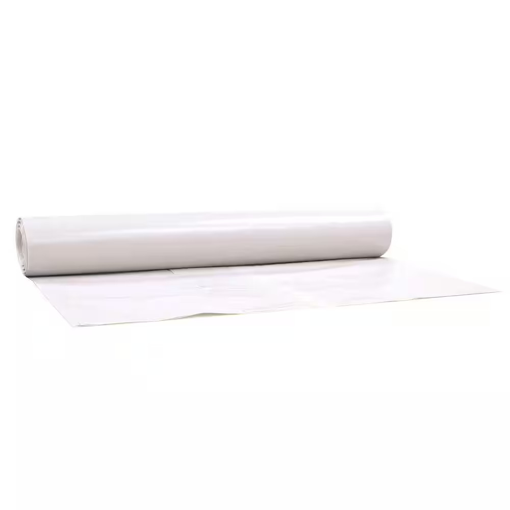20 Ft. X 100 Ft. Clear 3 Mil Plastic Sheeting Husky Roll Multi Purpose Opaque