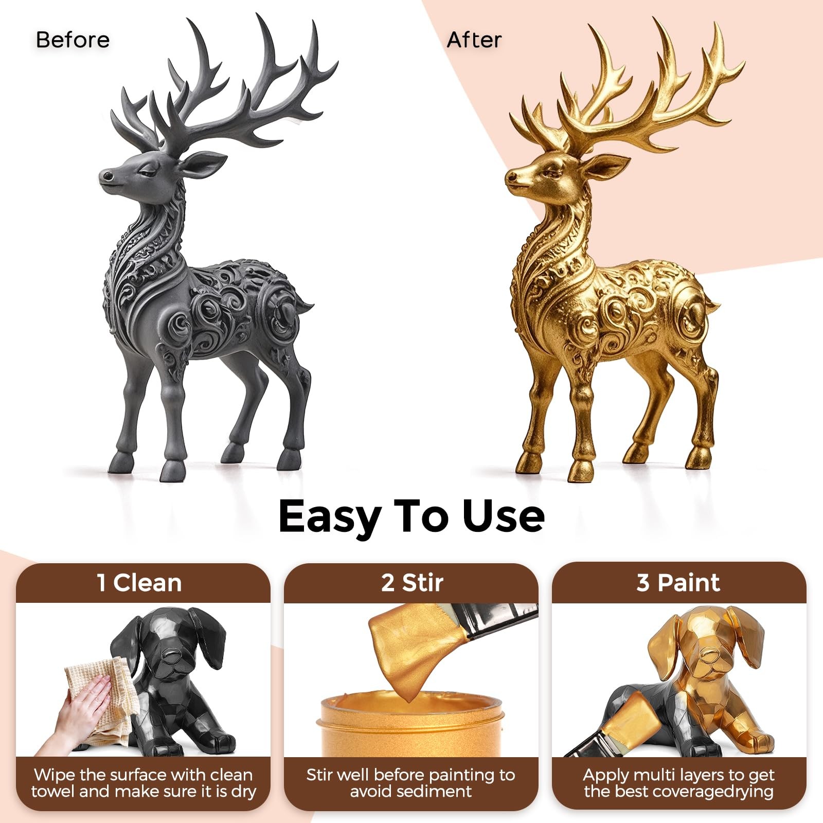 Nicpro 4 Fl Oz (Pack of 6), Gold, Silver, Copper, Brass, Bronze, Deep Gold