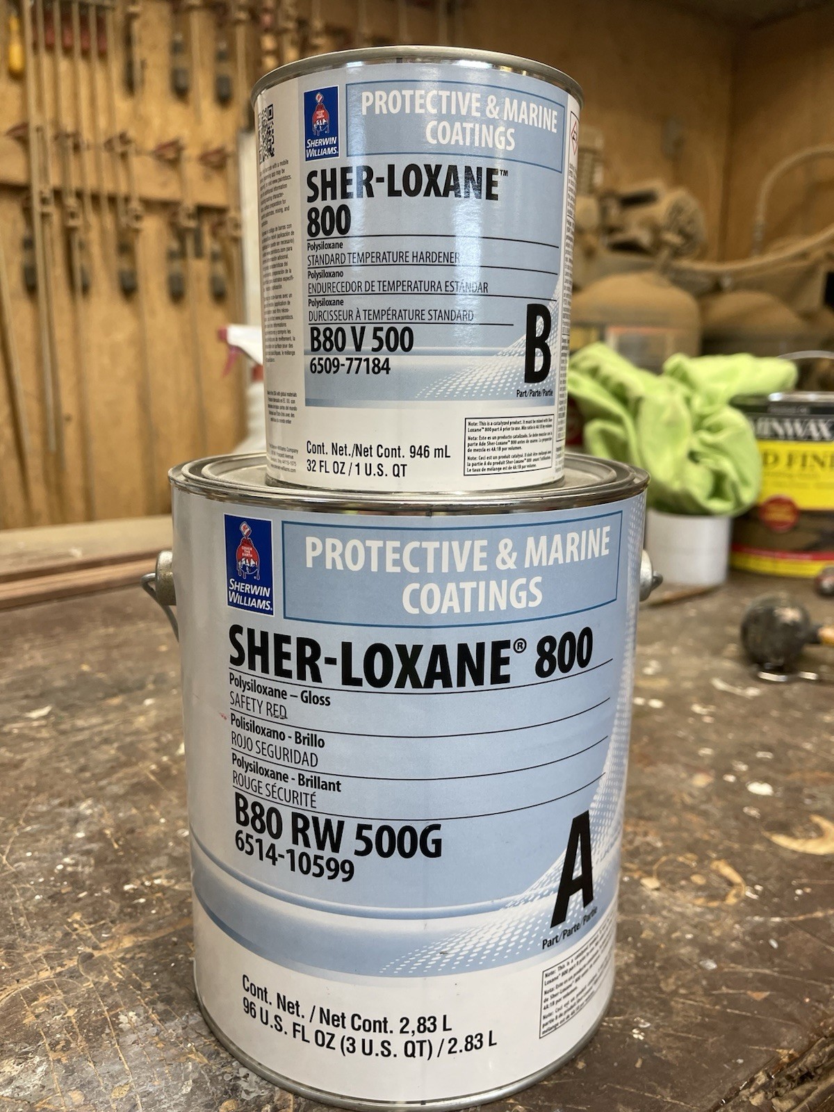 Gallon Sherwin Williams Sher-Loxane 800 Polysiloxane Paint / Safety Red/ Kit