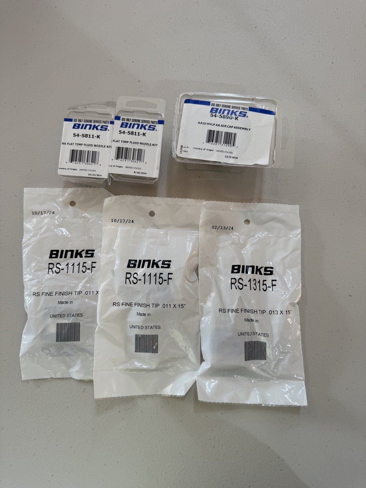 BINKS – 54-5811-K – AA1600 FLUID NOZZLE KIT W/PLASTIC SEAT