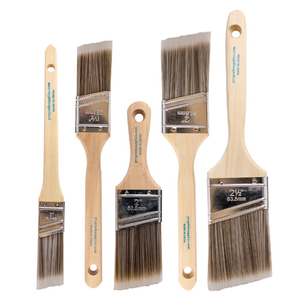 5-Pack Angle Brushes in Assorted Sizes for All Latex and Oil Paints & Stains