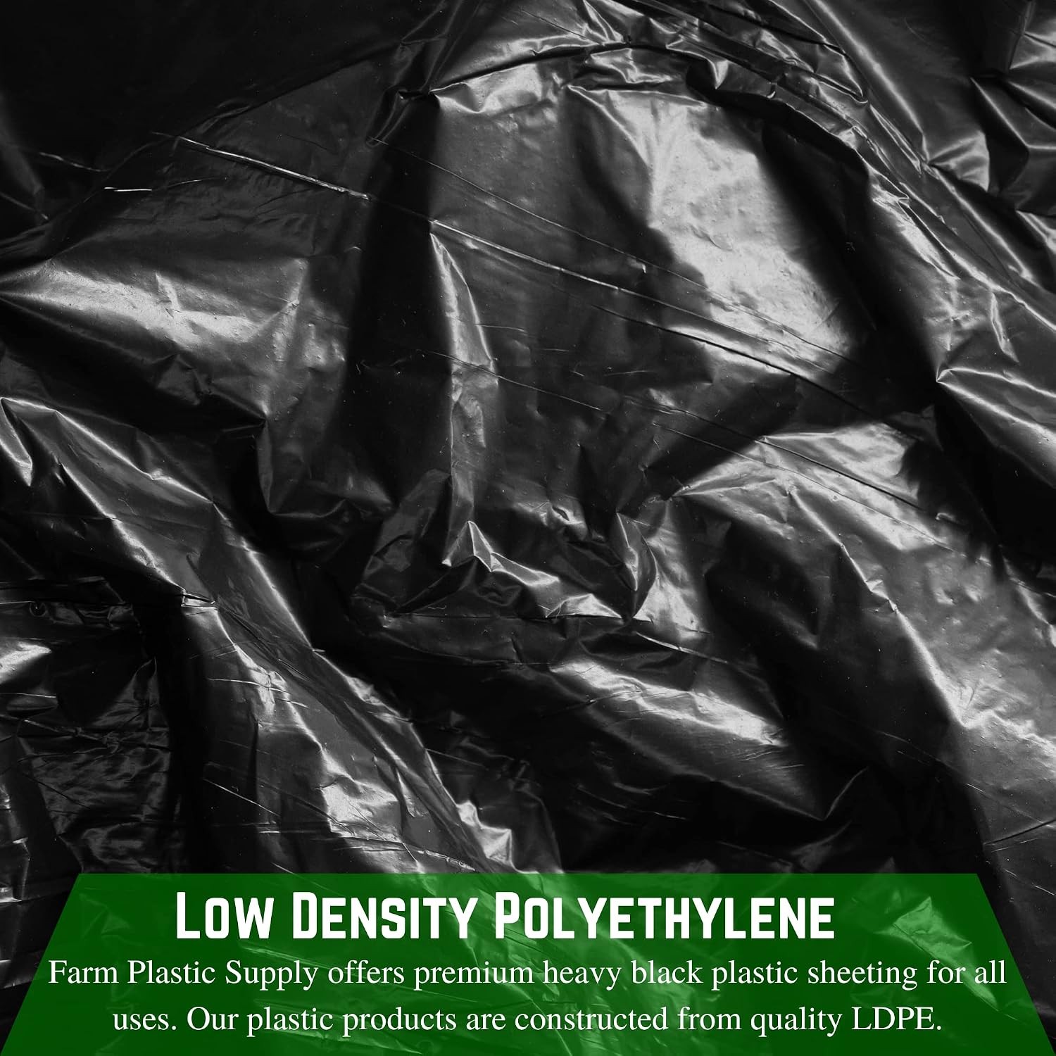 – Black Plastic Sheeting – 10 mil – (24′ x 100′) – Polyethylene Vapor Barrier