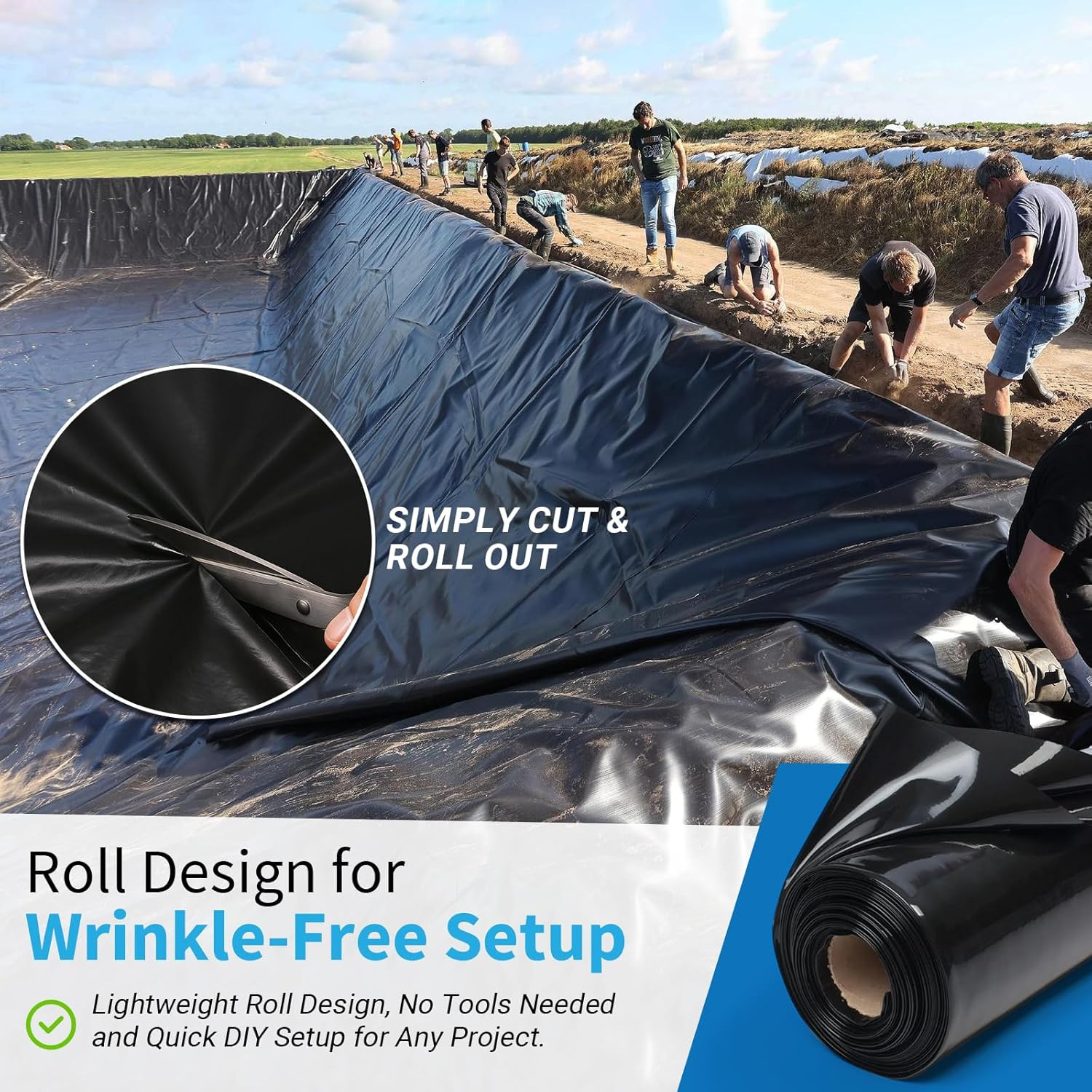 Black Plastic Sheeting, 6 Mil 10′ X 50′, Crawl Space Vapor Barrier, Vapor Barrie