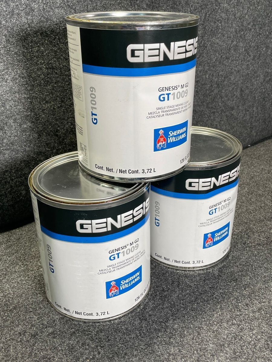 SHERWIN WILLIAMS GT1009 Genesis M G2 Single Stage Mixing Clear 3.9QT, Lot of 3*