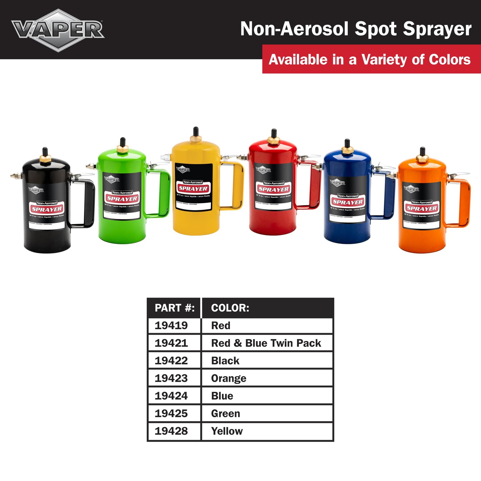 Vaper 19421 Twin Pack Spot Spray Non-Aerosol Sprayer One Size, Red and Blue