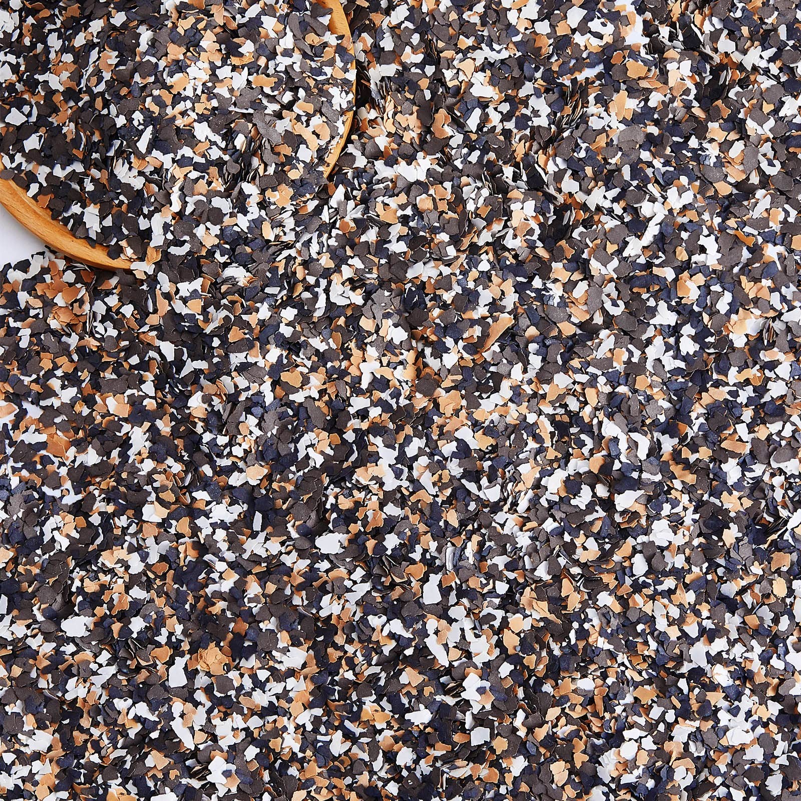 Timtin 1400 G/ 3.08 Lb Epoxy Flakes Blend Small, Yellow, Coffee, Black, White