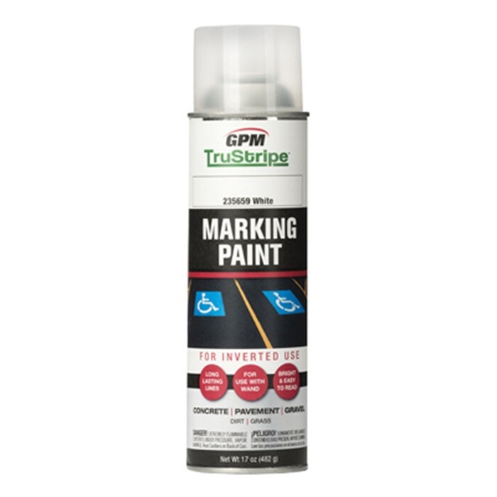 GPM INVMRK-19 TruStripe 17 Oz WHITE Inverted Marking Paint Aerosol Spray