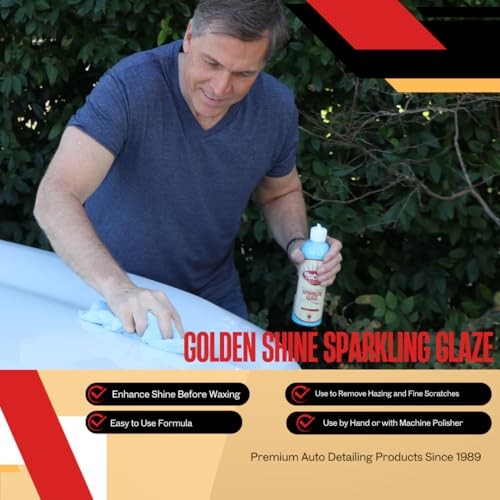 Golden Shine Sparkling Glaze Automotive Paint Polish, 16 Ounce Bottle, Blue