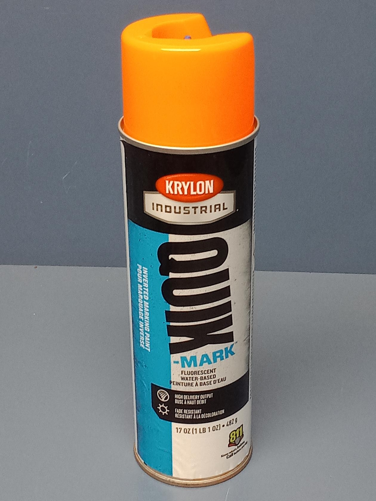 (12 Cans) Krylon Quik Mark Water Based Marking Paint Fluorescent Orange – 17oz