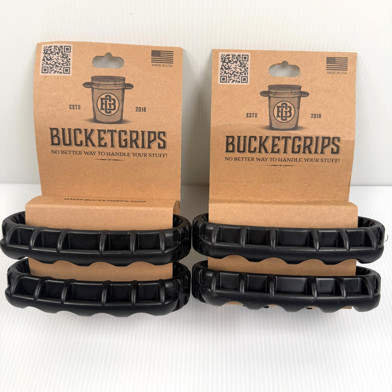 BucketGrips Plastic Bucket Handle Clip Lot 2 (2-Pack) 3.5 or 5-Gallon Black NEW