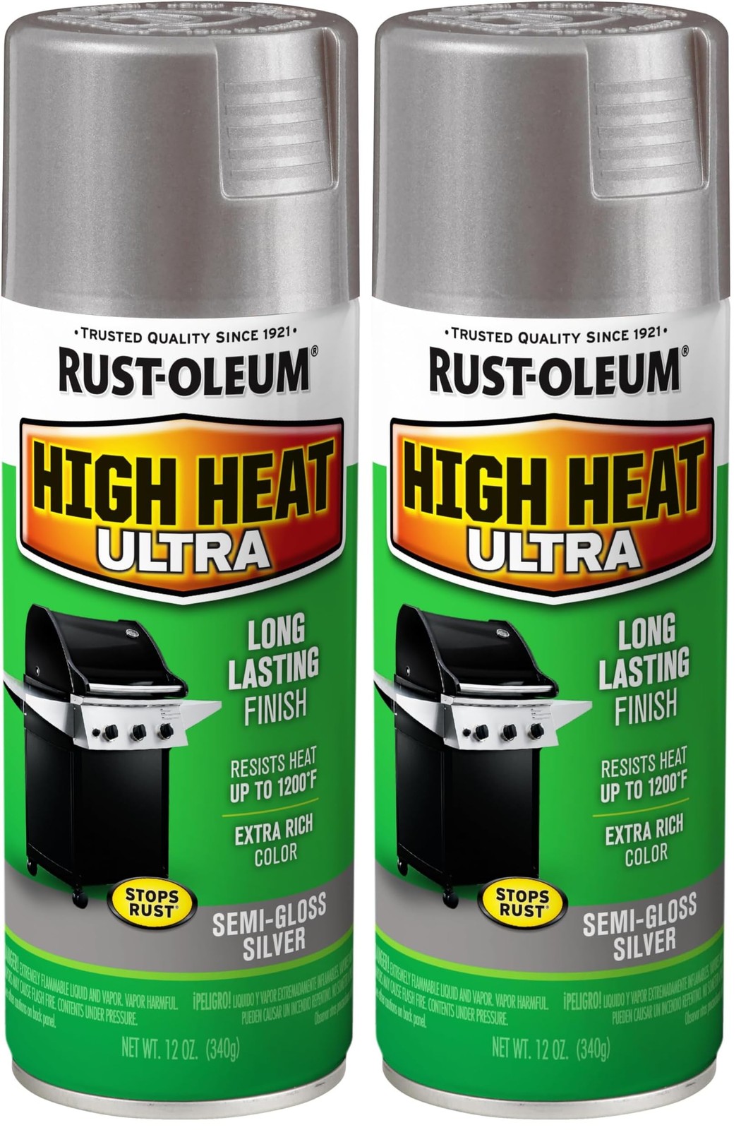 Rust-Oleum 270201 Specialty Silver High Heat 12 Ounce (Pack of 2),