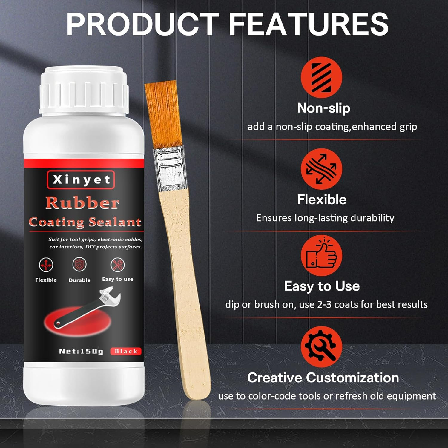 150Ml Tool Dip Rubber Coating, Rubber Dip for Tools, Waterproof, Flexible Peelab
