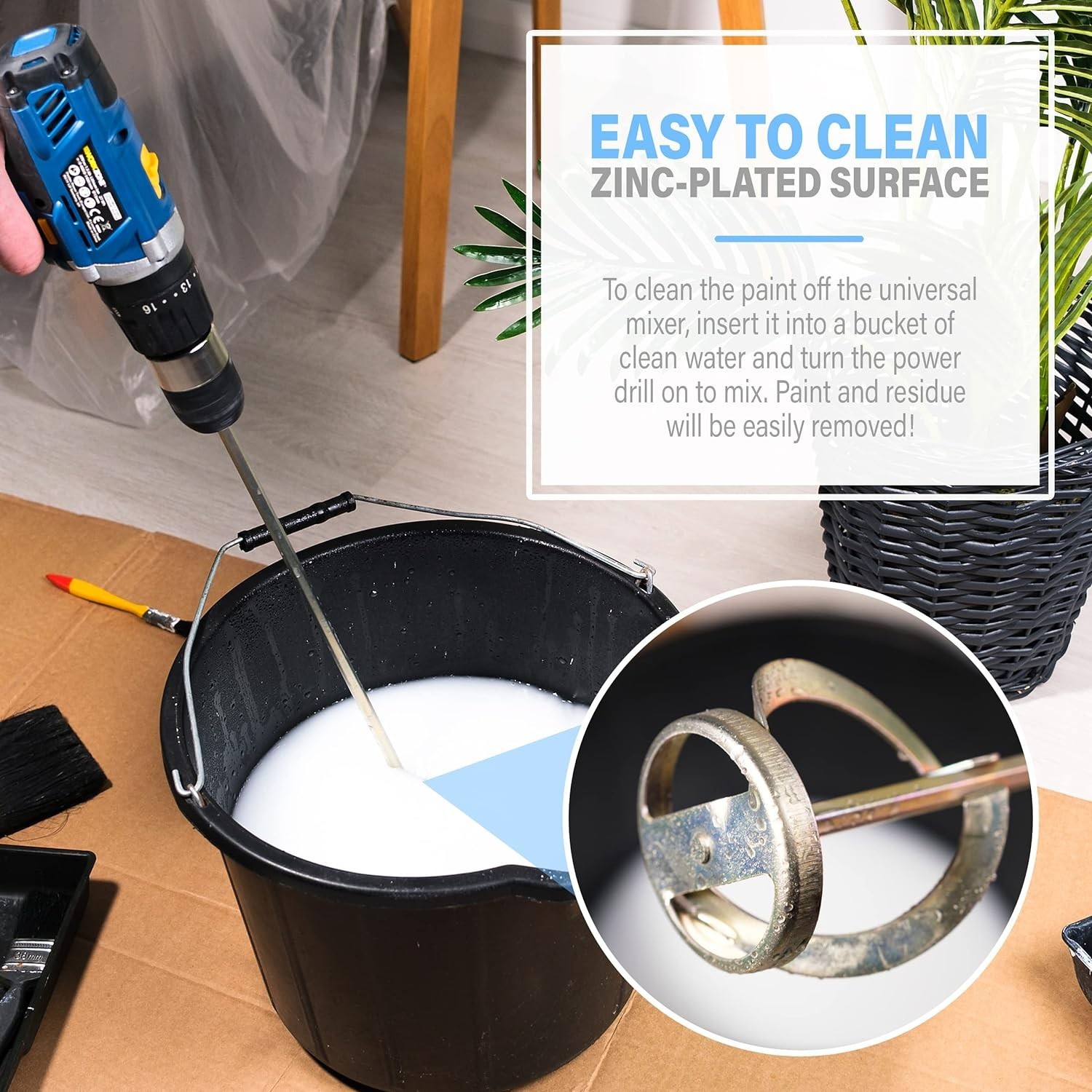 Paint Mixer for Drill 5 Gallon Compatible with All Standard Drills Rust-Free …