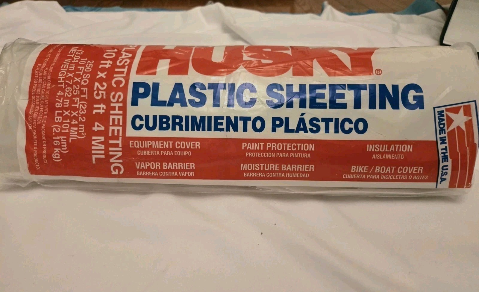 10ft x 25ft Clear Plastic Sheet For Construction/painting 4 mil Thick 41025C NEW