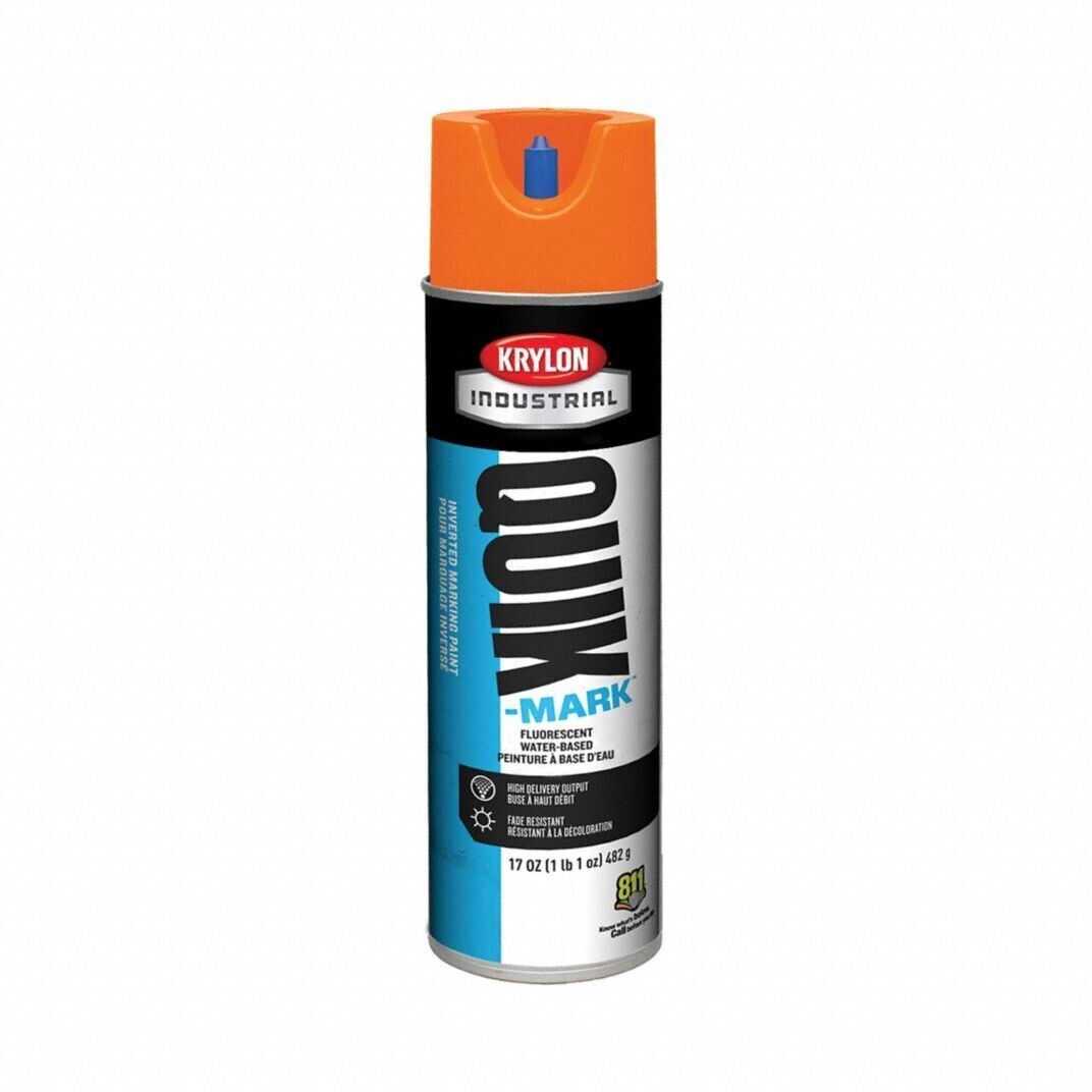 Krylon Industrial Inverted Marking Paint, 22 oz., Utility Yellow, Water -Based