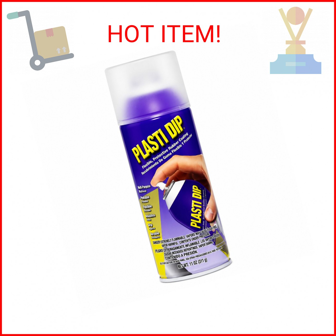 Plasti Dip Spray Coating, Clear, 11 oz Aerosol Can, Multi-Purpose Peelable Rubbe