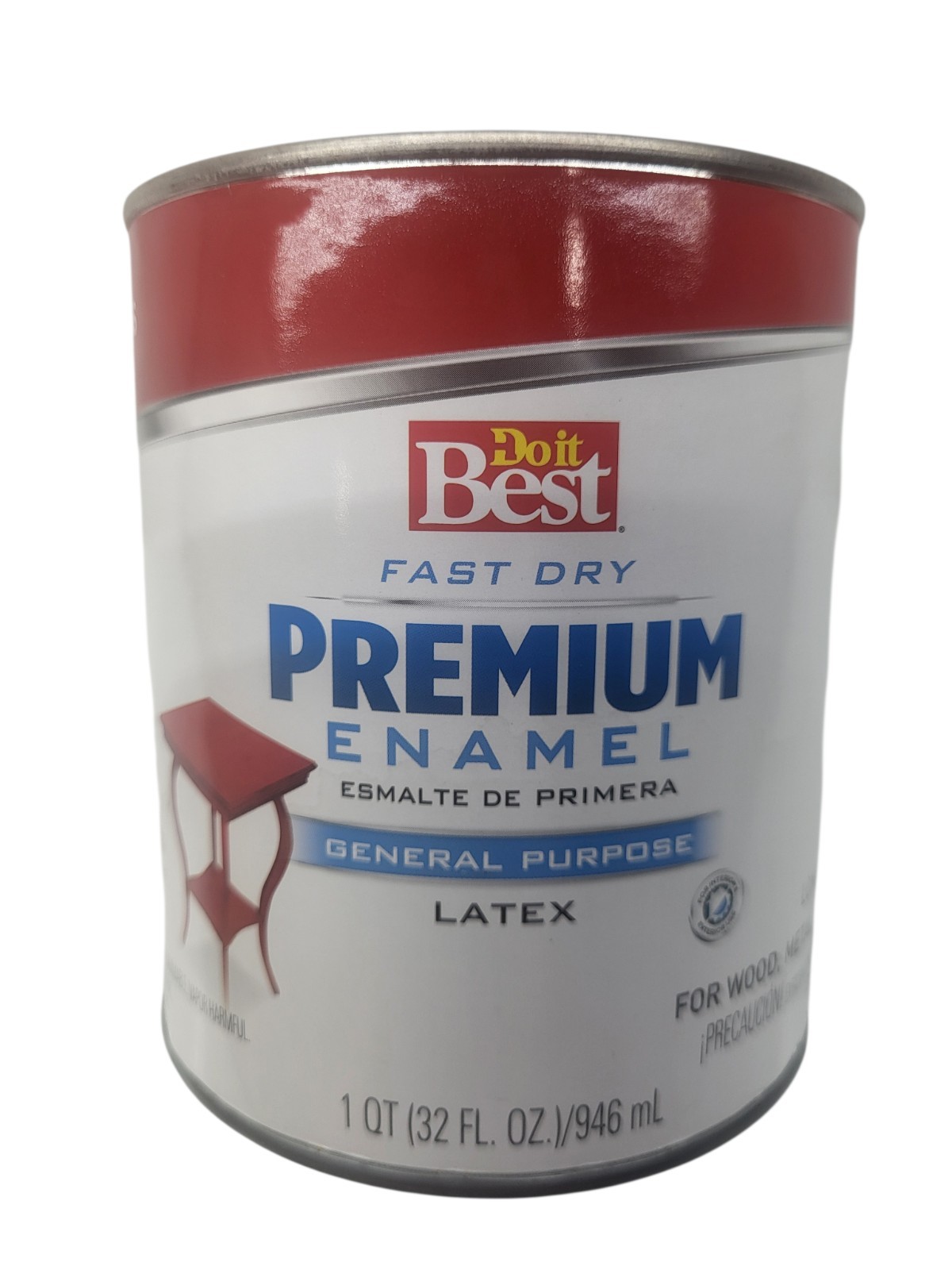 Paint Acrylic Latex Gloss Premium Enamel, Red, 1 Qt. 203310D SIM Do it Best Fast