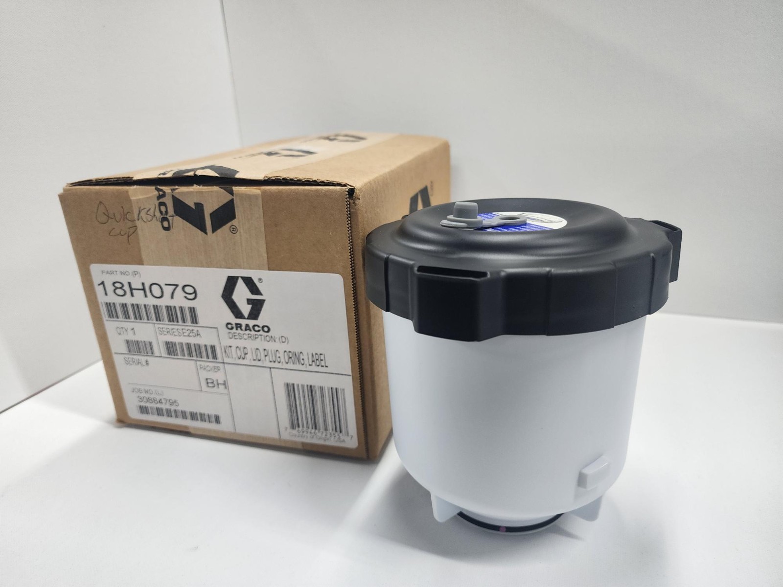 GRACO 18H079 QUICKSHOT KIT, CUP, LID, PLUG, ORING, LABEL