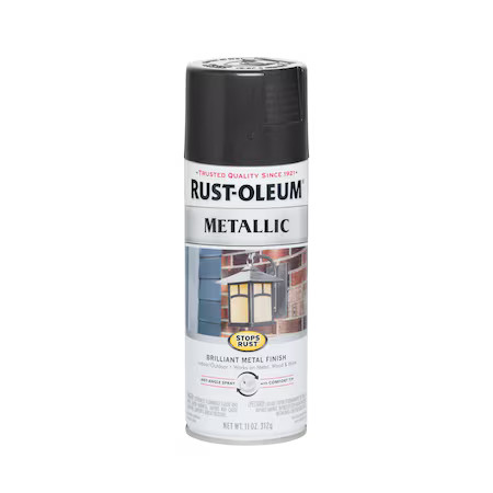 Rust-Oleum 7250830 Metallic Spray Paint, Black Night, Metallic, Solvent, 11 Oz