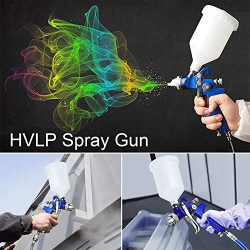 HVLP Spray Gun Kit 1.4 1.7 2.0mm Nozzle 600cc Aluminum Air Paint Sprayer