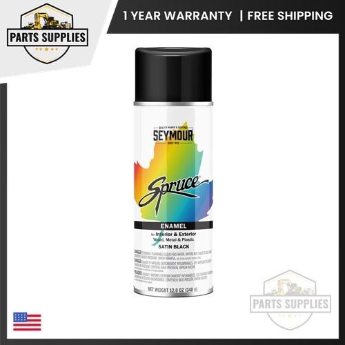 Satin Black Spray Paint Enamel Spruce Seymour Anti Rust 12 oz