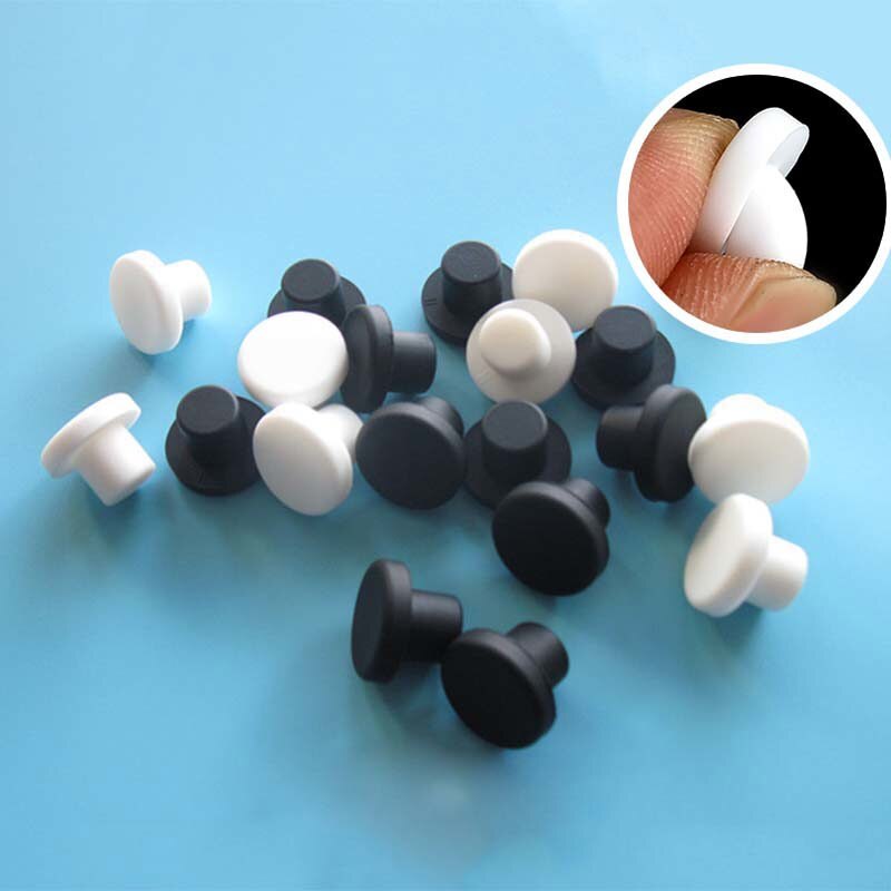 Broach Setup Plugs Solid Silicone Plug Hole Stopper Bung Black/White 2.7-14mm