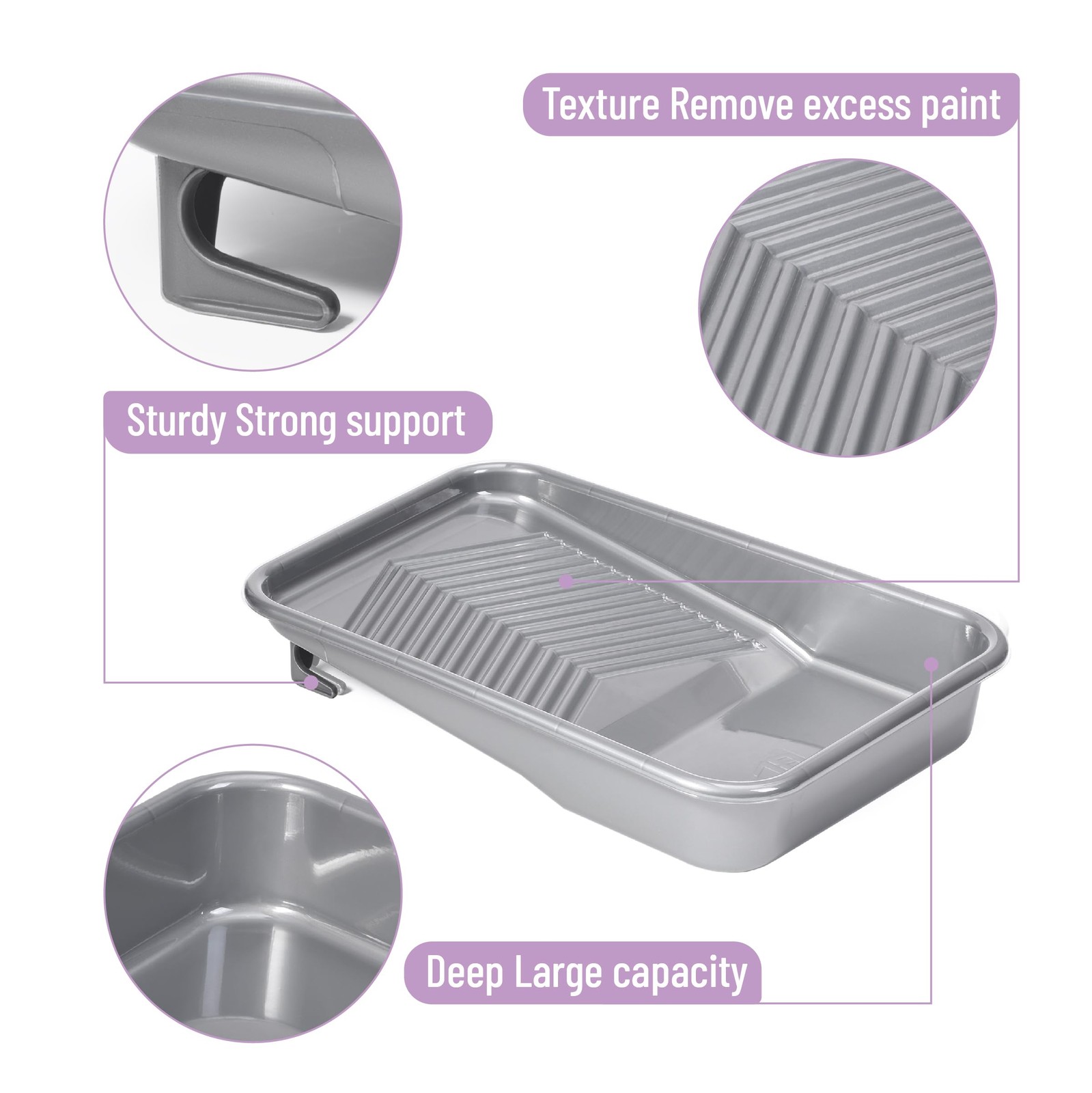 Bates- Paint Tray Set, 9 Inch, 12 pcs, 1x 9 Inch Roller 12 Gray