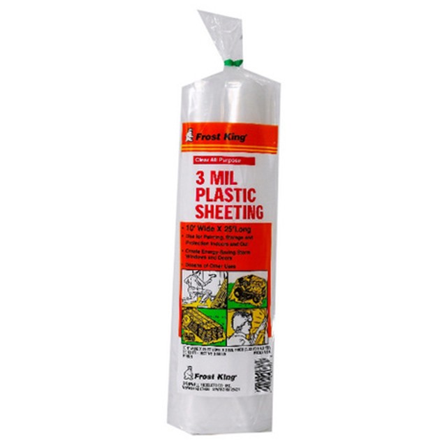 Frost King P1025-3 10′ x 25′ All Purpose 3 Mil Thick Clear Plastic Sheeting