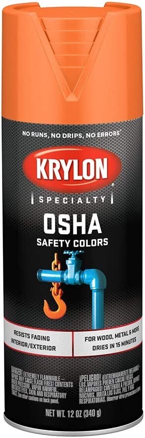 Krylon 2410 6 PACK Osha Safety Colors – Safety Orange – 12 oz