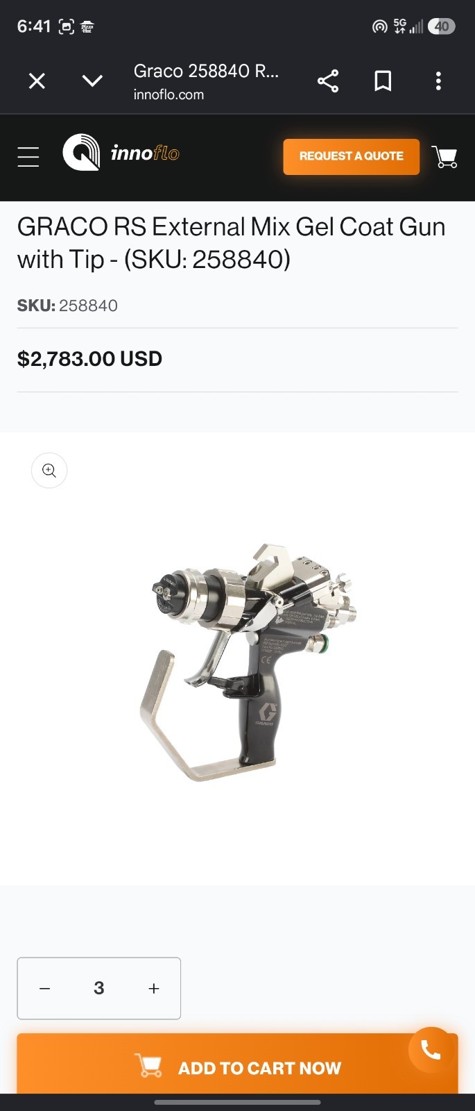 GRACO RS EXTERNAL MIX resin COAT SPRAY GUN