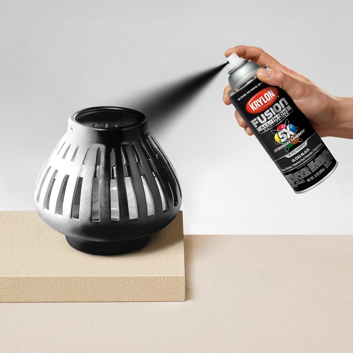 Durable Gloss Black Spray Paint – Indoor/Outdoor Use, Rust Resistant Formula