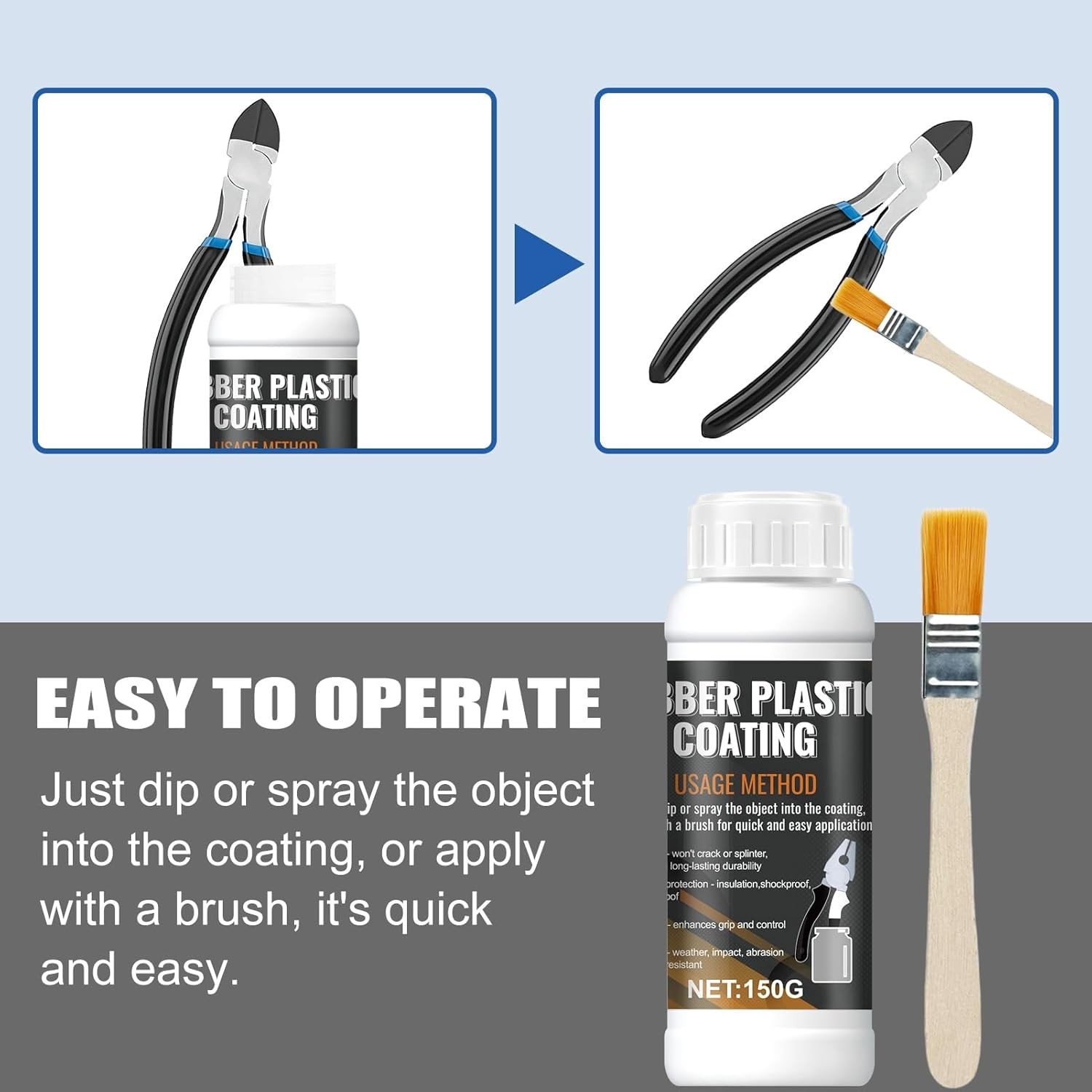 Rubber Coating Tool Handle Dip Spray Waterproof Anti-Slip Durable 150g