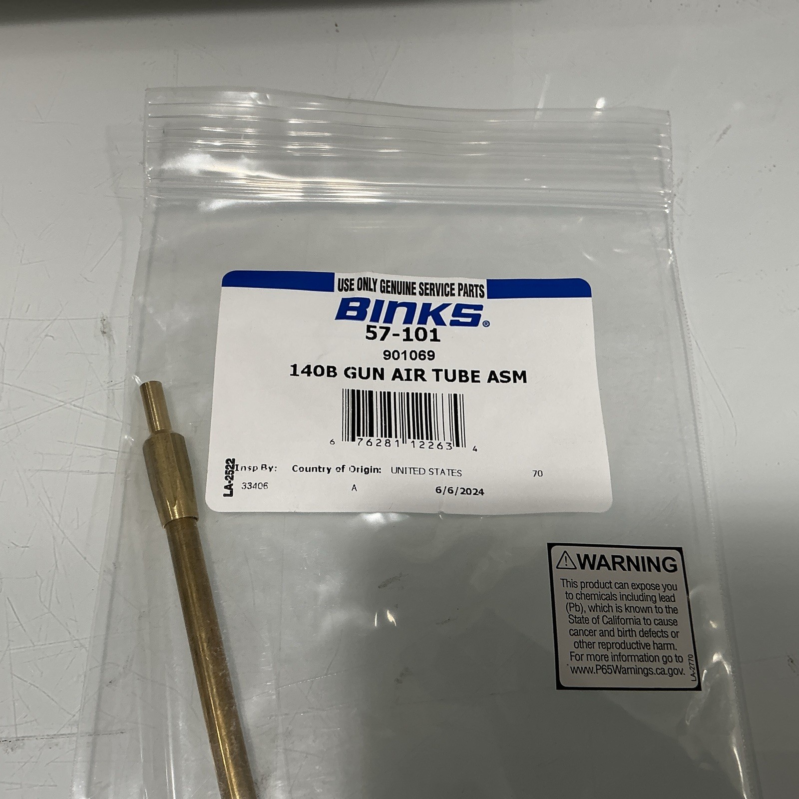 Binks 57-101, 901069, 140B Gun Air Tube ASM (Qty 8)