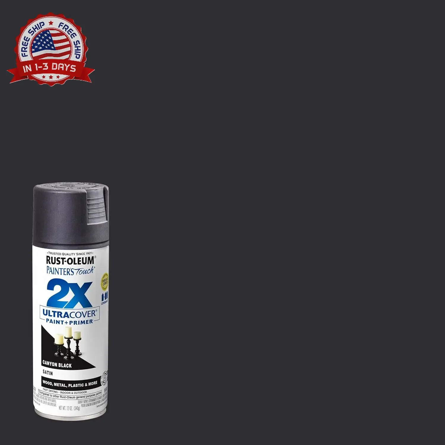 Rust-Oleum 249844 Painter’s Touch 2X Ultra Cover Spray Paint, 12 oz, Satin Canyo